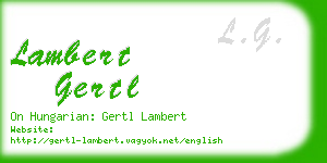 lambert gertl business card